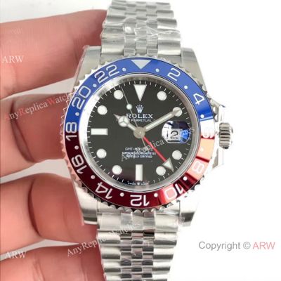  Rolex GMT-Master II Pepsi 126710BLRO Stainless Steel Watch Swiss ETA2836